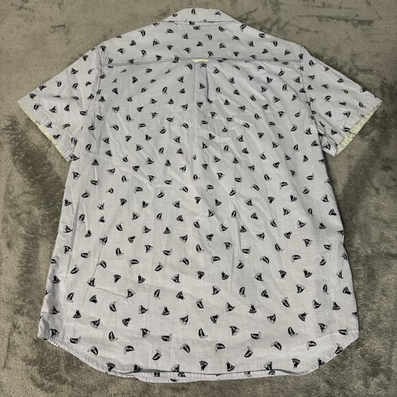 Sovereign Code Sailboat Button Down Flamingo Flip Cuff Shirt Mens L White - Picture 6 of 9